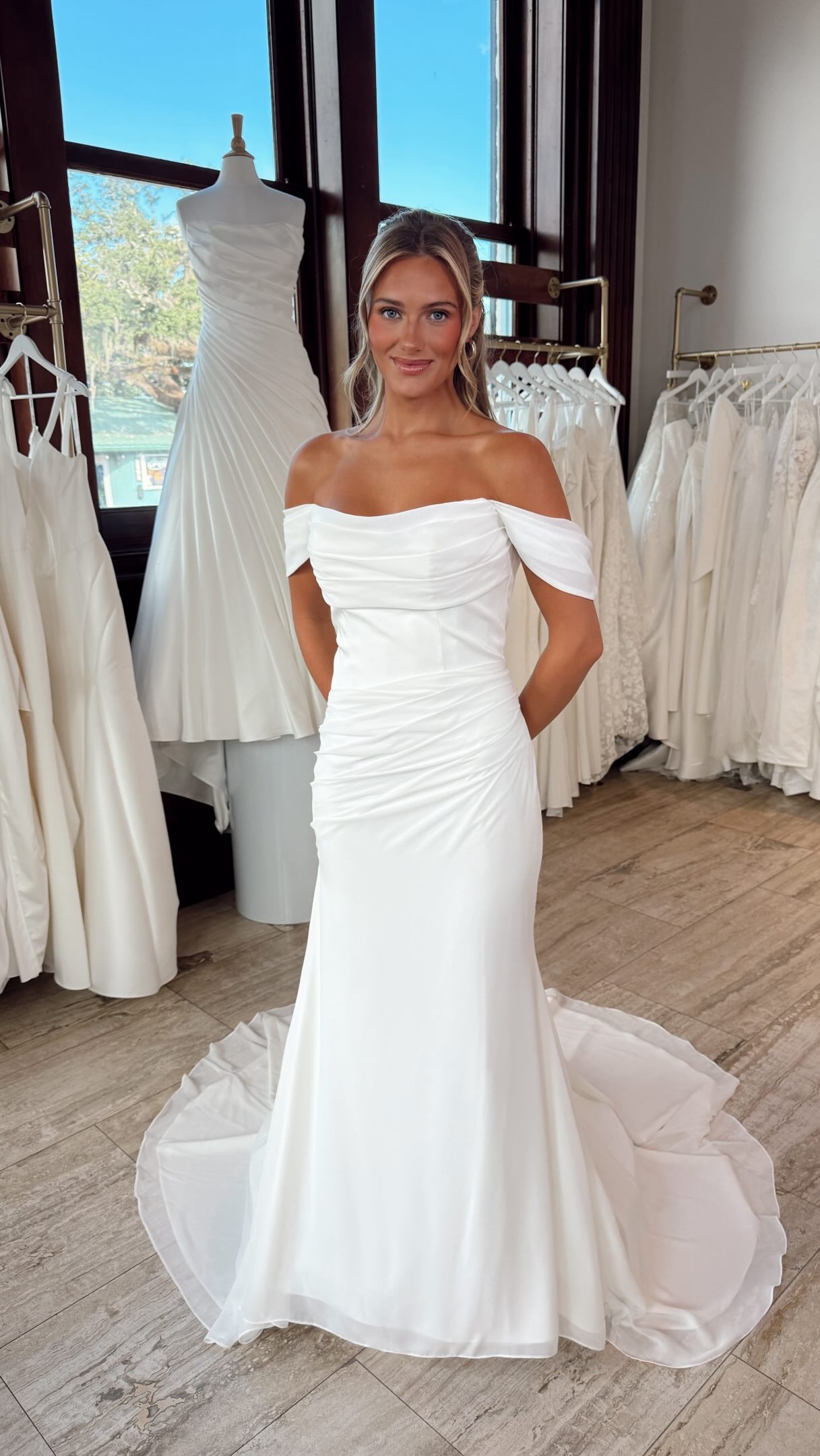 WAIT FOR THE BACK 😍 this Liv By Kelly Faetanini is such a classy and elegant wedding look with a fun scoop back! , #weddingdress #bridalgown #weddingideas #weddingdressshopping #weddingplanning bride 