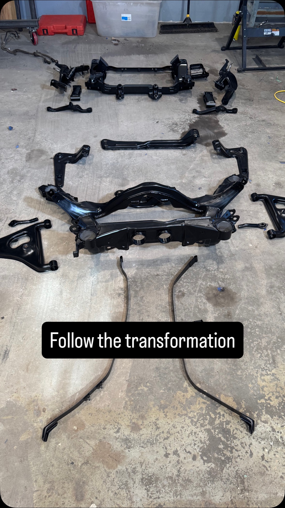 Fresh powder coat… We tore down all of the subframes and suspension ...