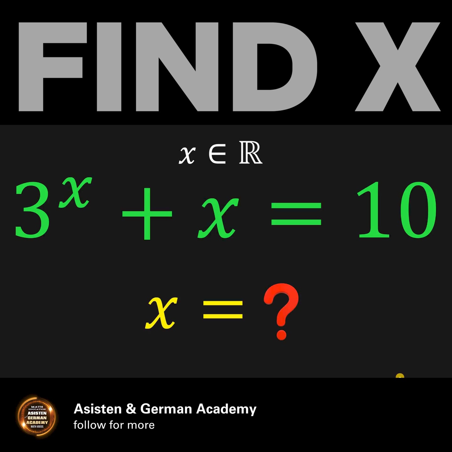 FIND X #math #maths | Asisten and German Academy | Facebook