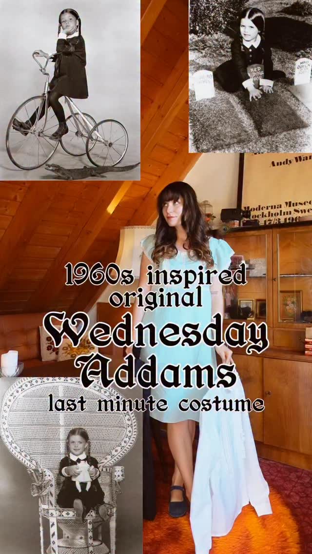 1960s inspired original Wednesday Addams costume 🌙 #halloween # ...
