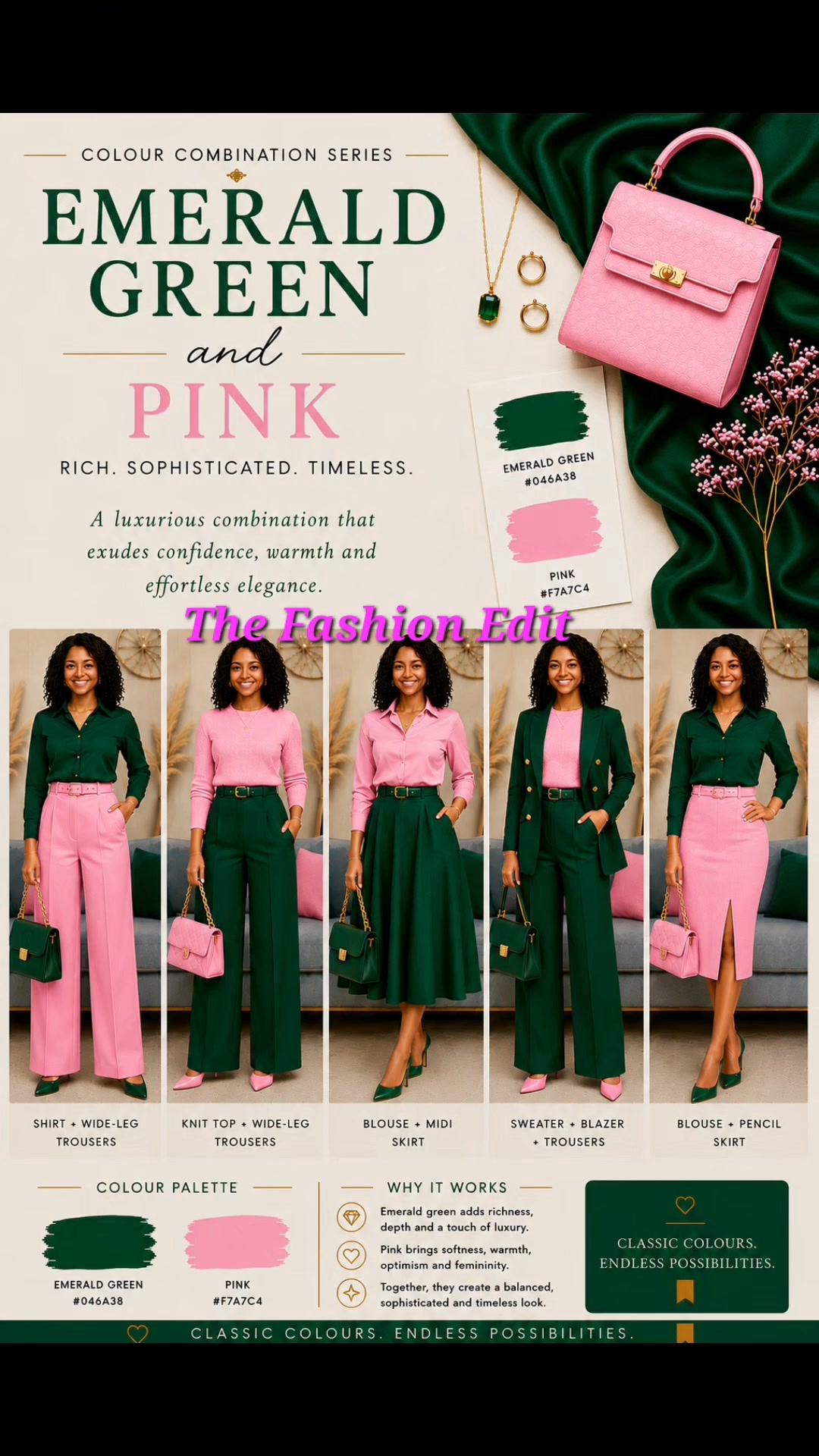Emerald green colour combination ideas. One colour, endless possibilities #styleguide #style #fashioninspo | The Fashion Edit