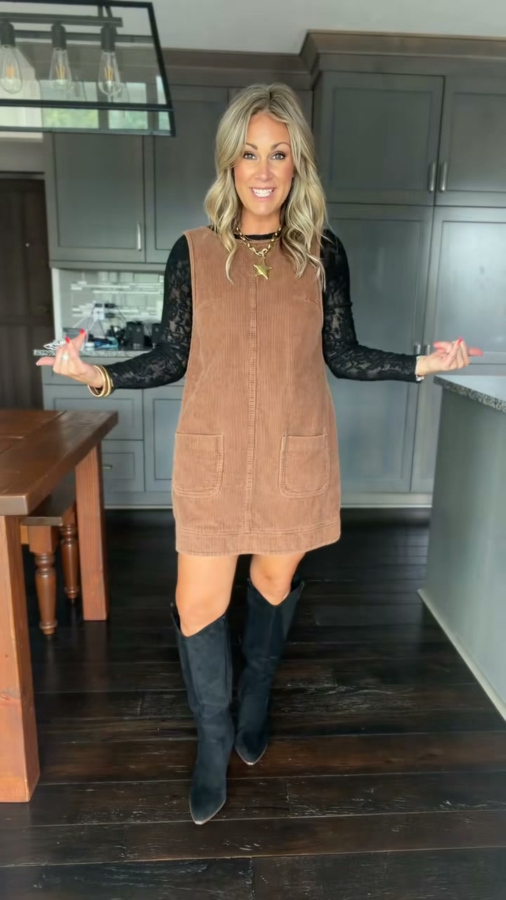 brown suede overall dress This corduroy is SUCH a cute, trendy piece for fall! It has a slightly more fitted silhouette with an open-back design that gives it such a unique look. The fabric doesn’t have stretch, Size:US 7.5