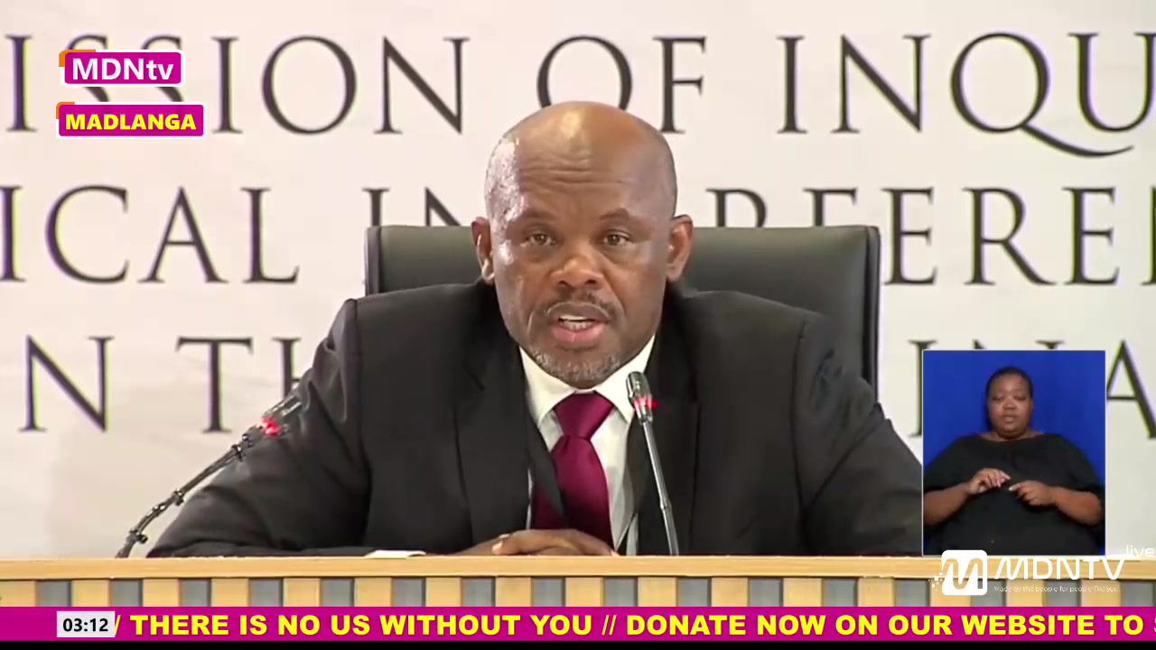 General Shadrack Sibiya tells the #MadlangaCommission of Inquiry that ...