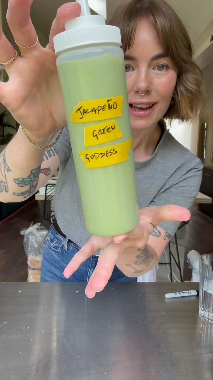 bareburger green goddess dressing YES. We make our in house! Salad dressing, dipping sauce, this green gold is delicious on everything! 💚 LIU JO