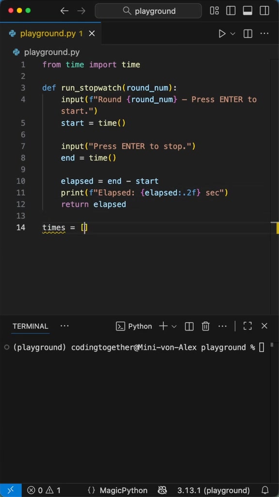 Simple Stopwatch in Python - Python for Beginners #python #coding # ...