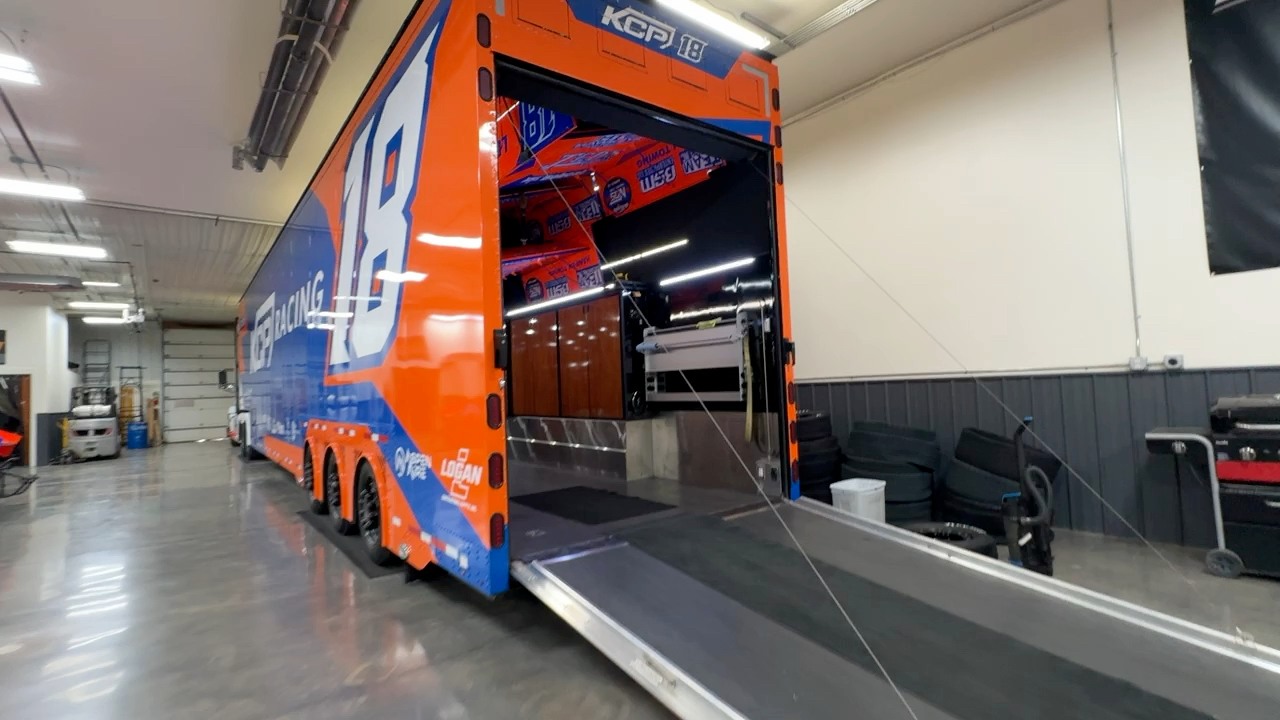 You'll never guess what the favourite part of the KCP Racing hauler is ...