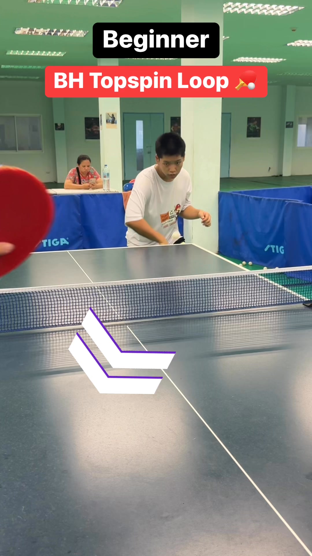 BH Topspin for Beginner 🏓💥 #backhand #skill #practice #pingpong # ...