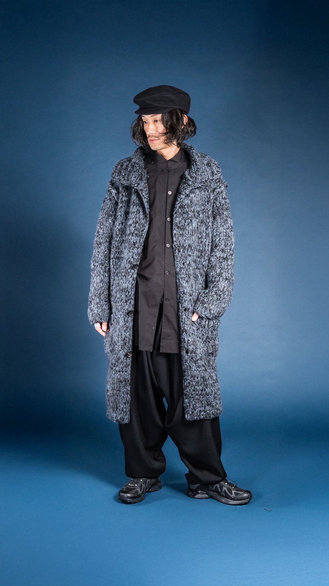 25AW NEW ARRIVAL SHAWL COLLAR LONG KNIT CARDIGAN / YOHJI YAMAMOTO