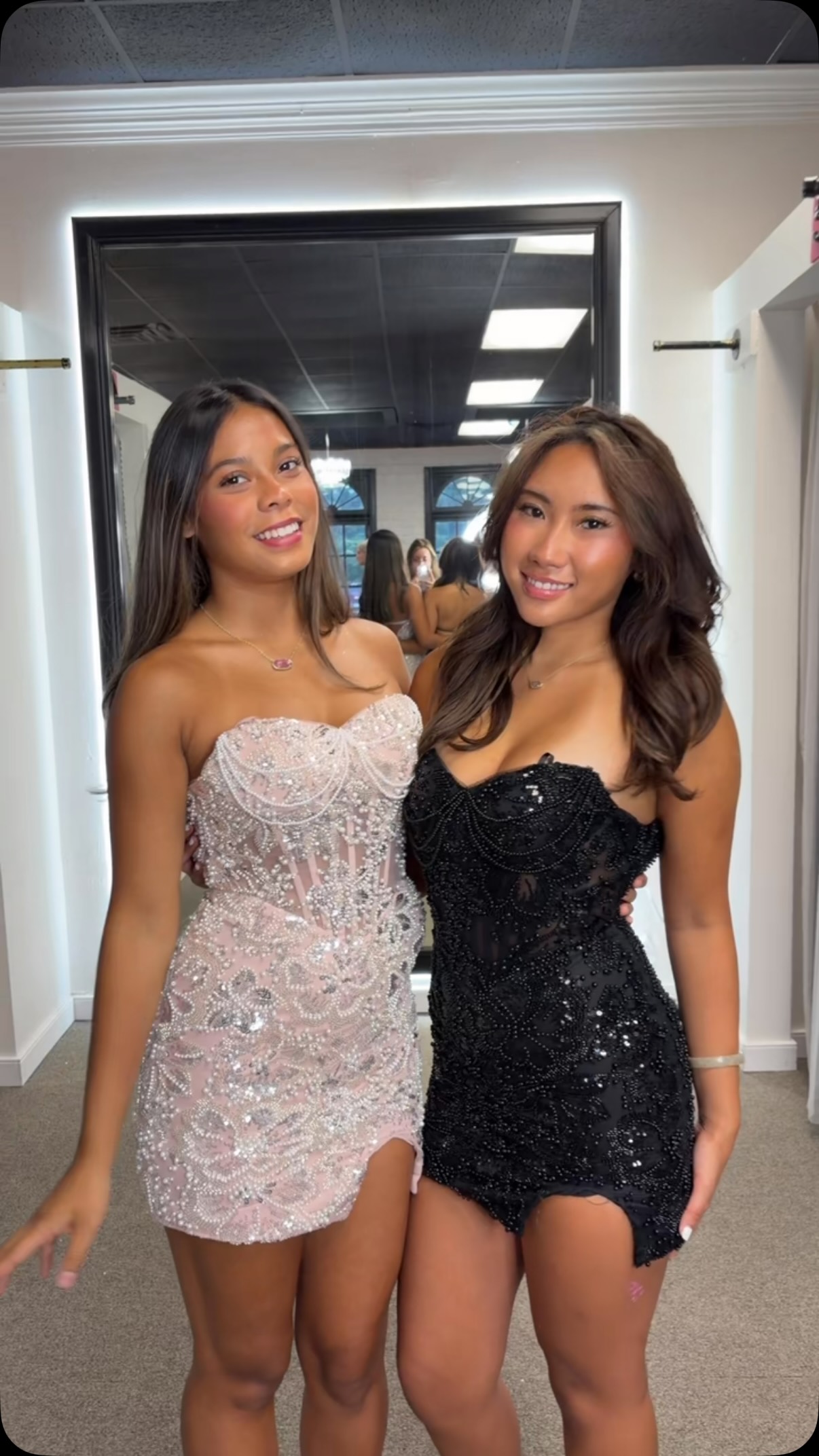 formal dresses midlothian va Details that steal the show ✨ These pearls and sparkles are so perfect! 🤩 , •, Appointment link in bio! 🔗, •, #glitterandlace #formalstore #richmondva #homecomimg #hoco2026 prom dresses 2025