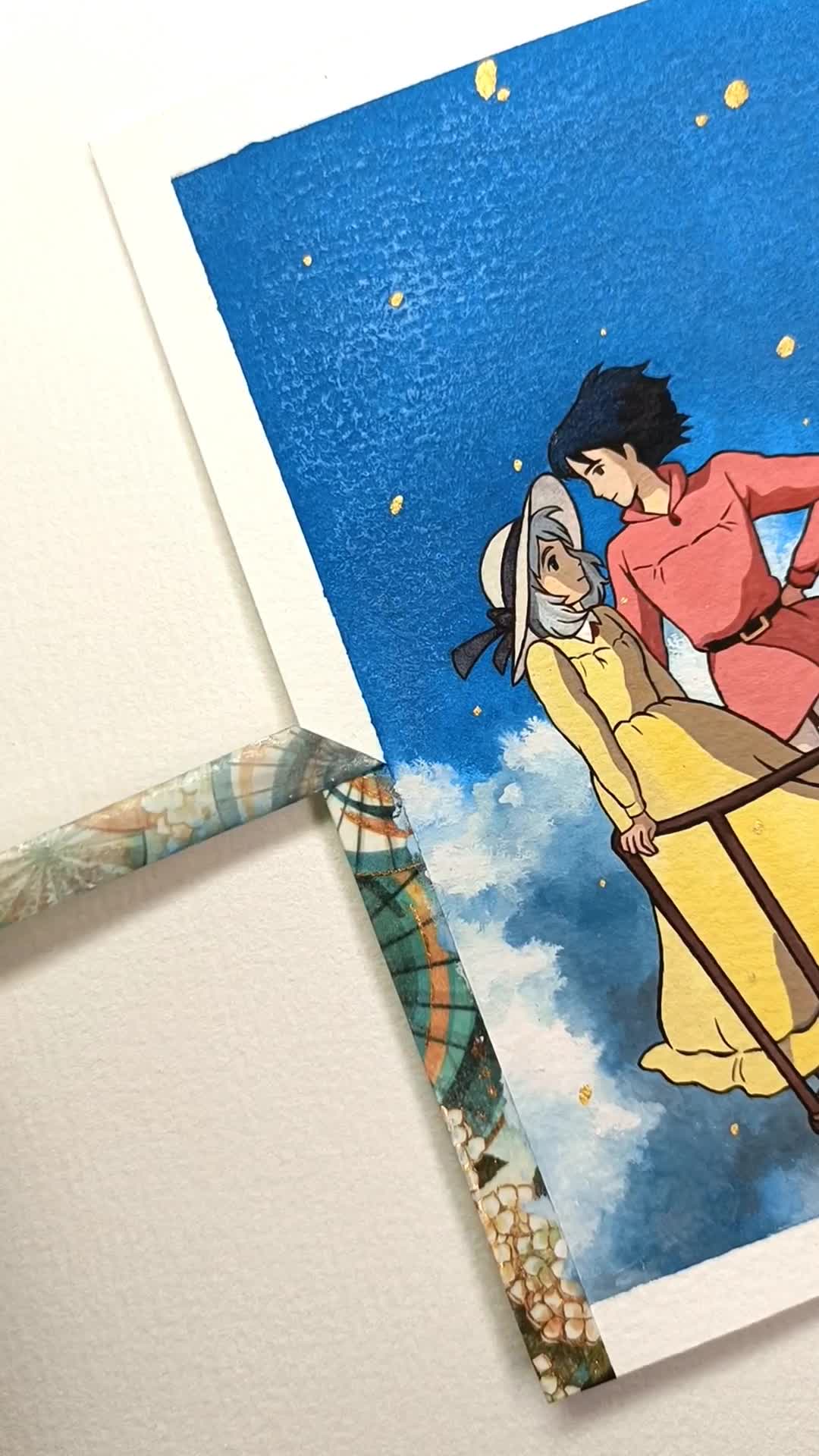 HOWL'S MOVINGCASTLE アクリルアート 360 degree view of our Howl's Moving Castle Mixed Media L43cm x