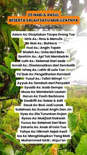 25 NABI & RASUL BESERTA MUKJIZATNYA. #quotes #motivasi #katakatabijak # ...