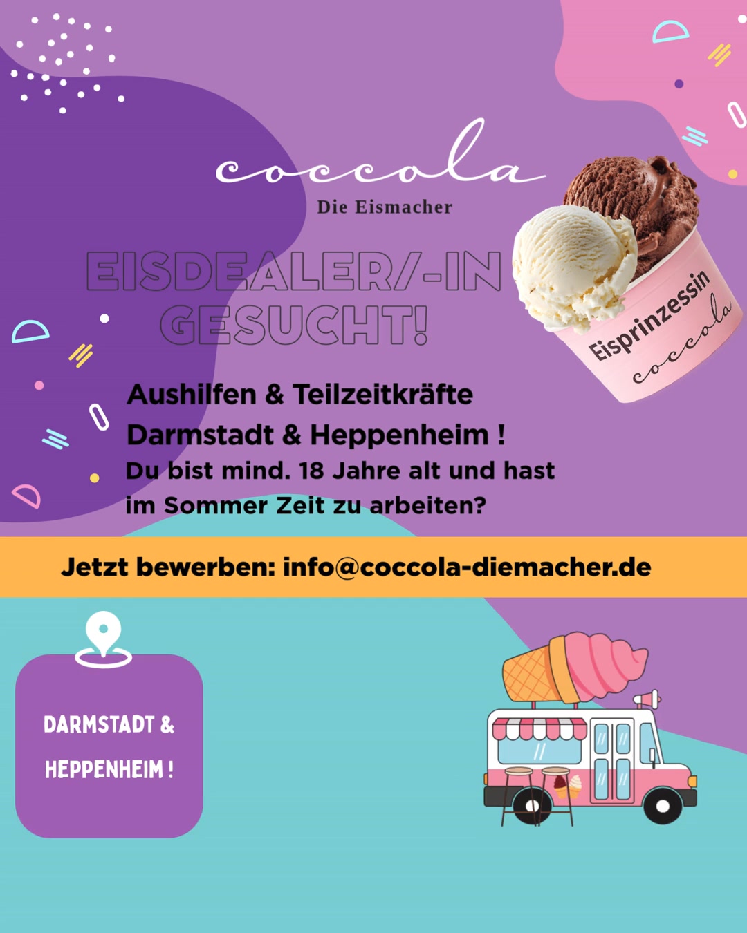Jetzt bewerben – wir stellen ein! 🚀, #Eisdealerin #JobHeppenheim #JobDarmstadt #JetztBewerben #WirStellenEin #Coccola #GastroJob | Coccola Die Eis- und Schokomacher