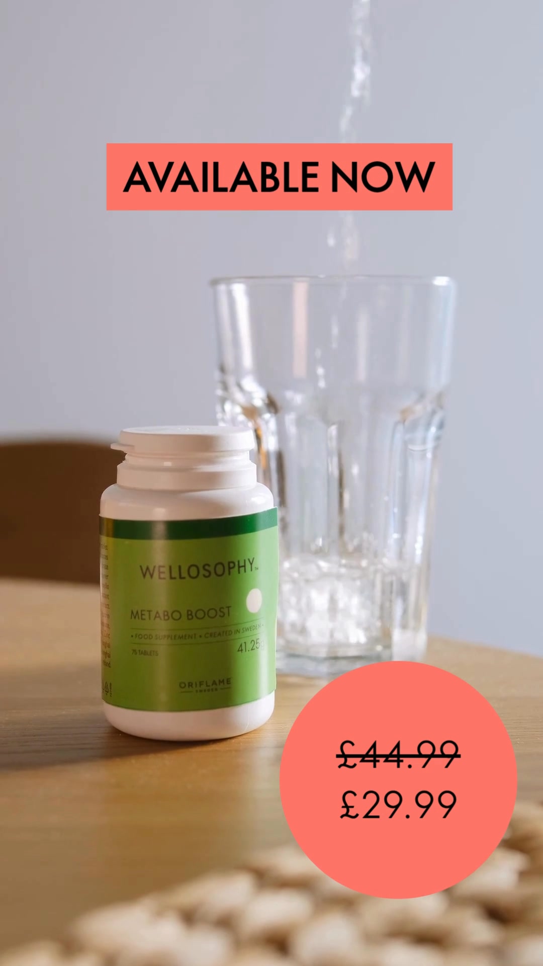 Metabo Boost supports your body’s GLP-1 response — the hormone that helps you feel fuller and snack less. Designed to keep your metabolism firing and your confidence high., All this for £29.99 — 