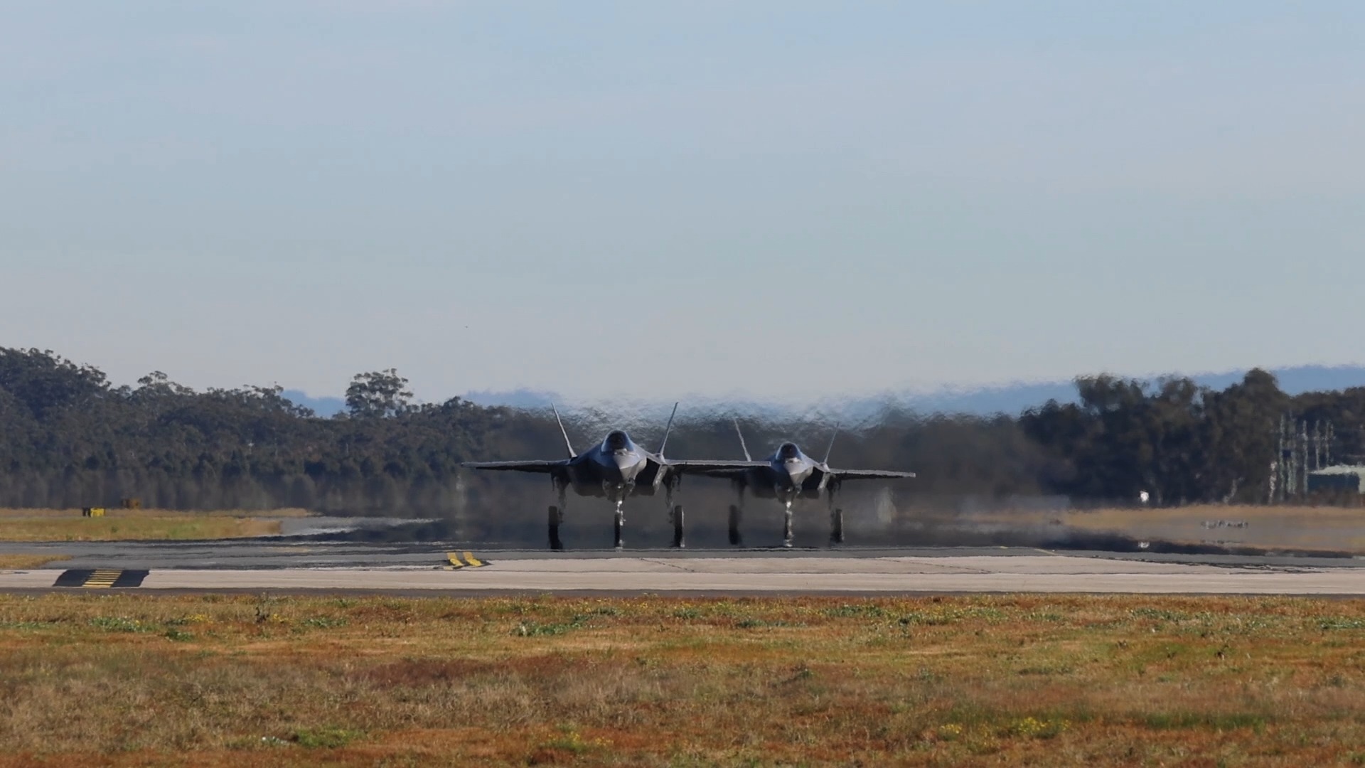 RAAF F-35A Lightning II aircraft taxiing at RAAF Base Williamtown July ...