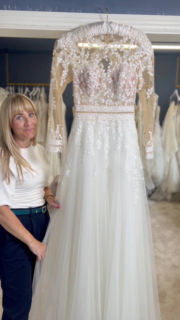 Sam has fallen in love all over again., Let us help you say yes for less, we have over 2000 designer gowns. Book, Your free styling consultation now.🐝 #fyp #northallerton #bridetobe #weddingdress 