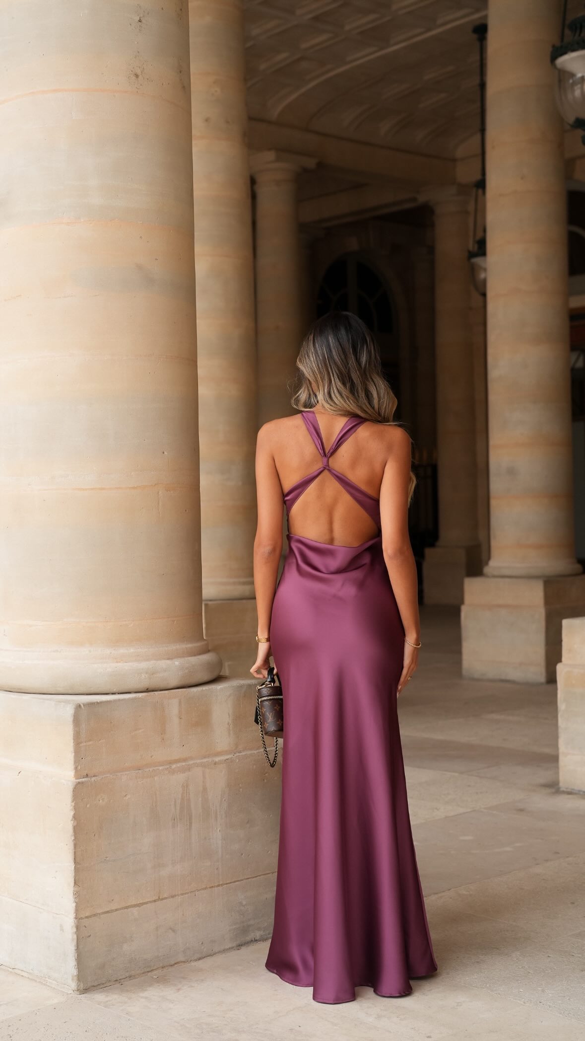Morgana | halter neck and backless dress in mauve | Kiwini the label