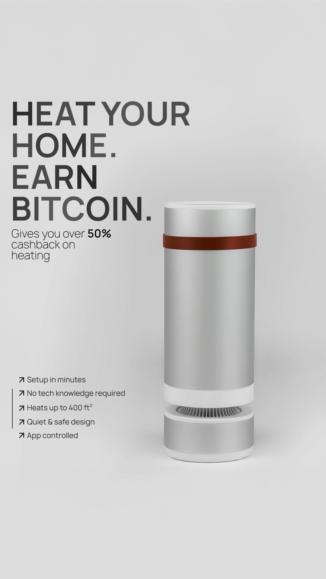 Heat your home. Purify your air. Earn Bitcoin.⁣ 💯 ⁣ Heatbit is the ...