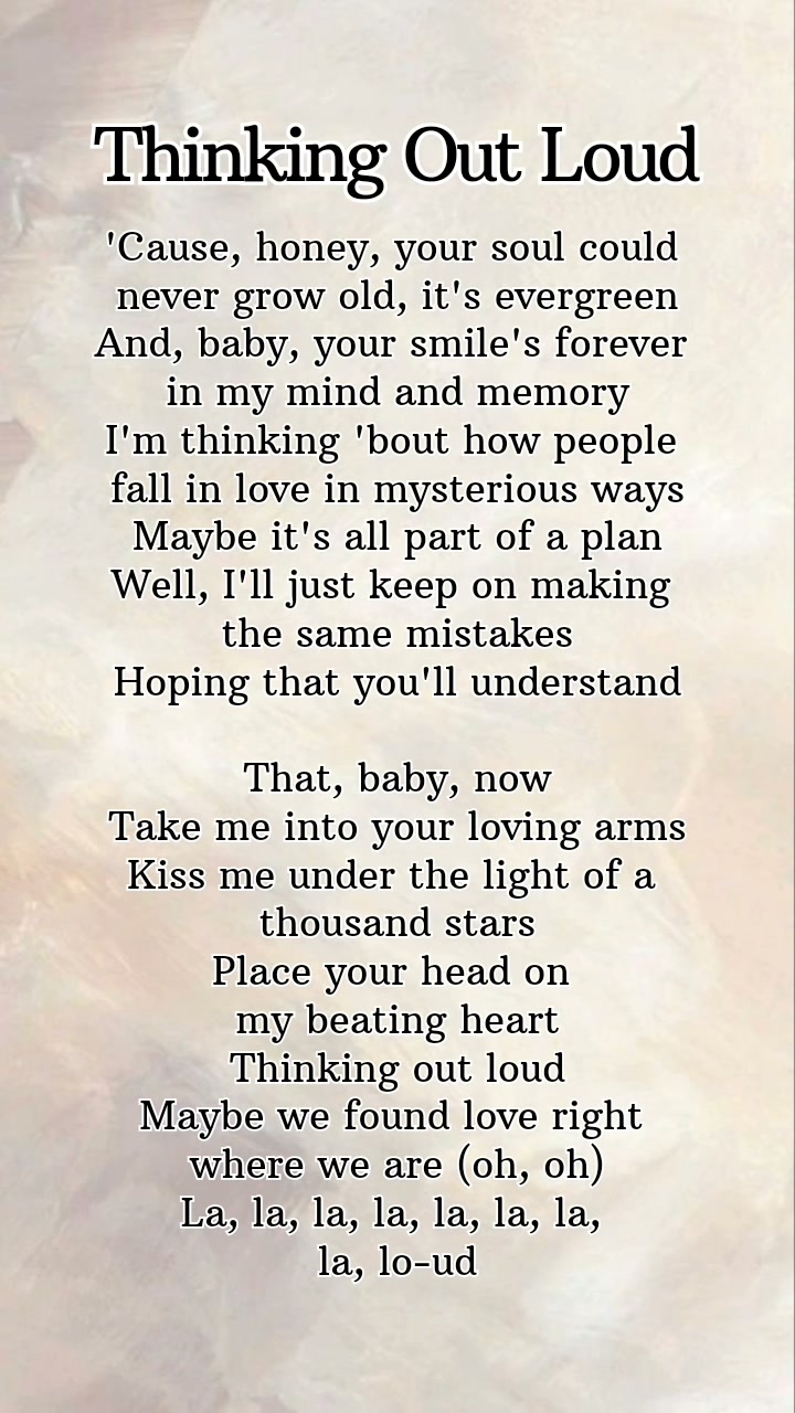 thinking out loud 歌詞