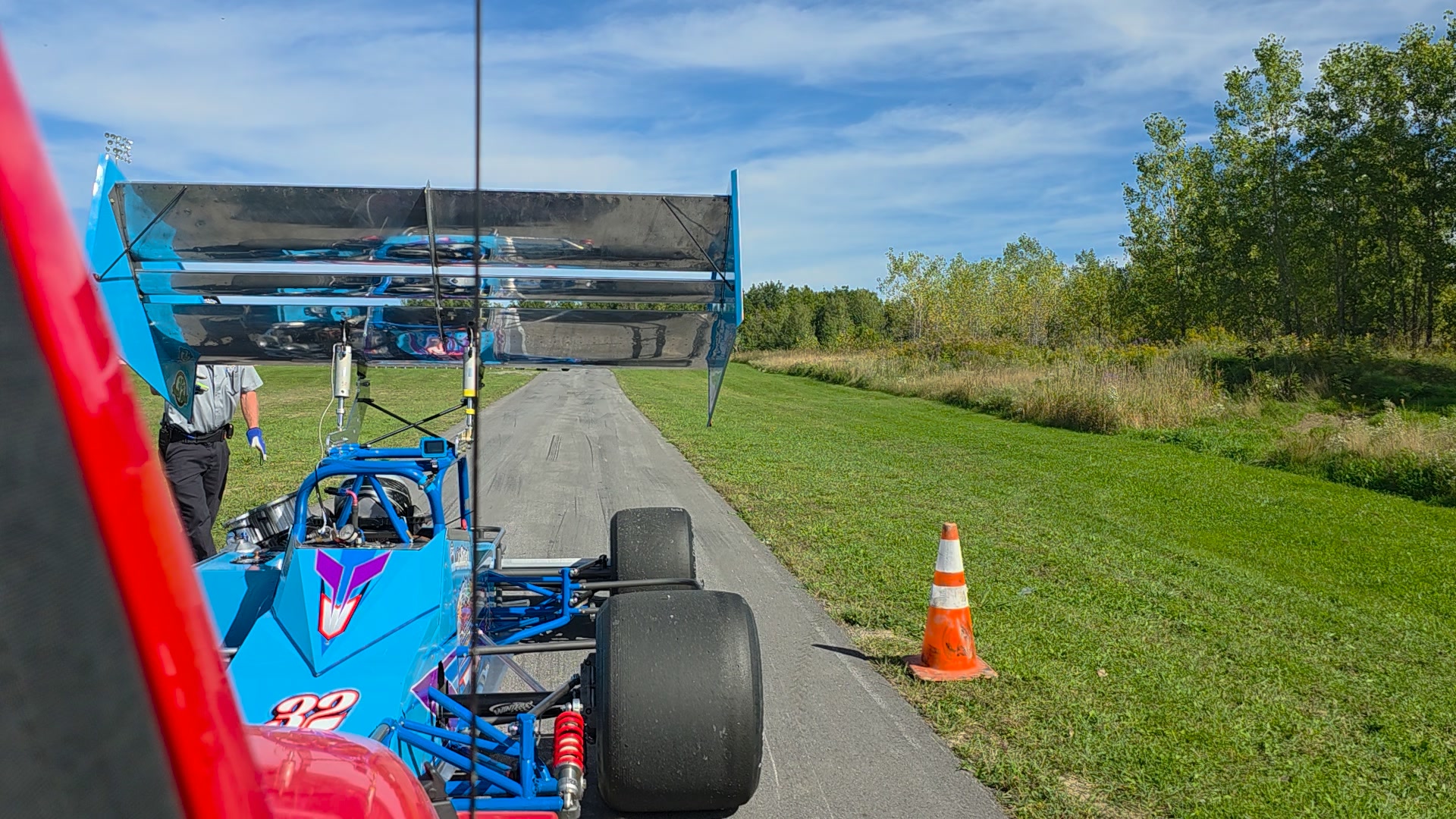 Pushing off Otto Sitterly ISMA MSS Supermodifieds at Evans Mills