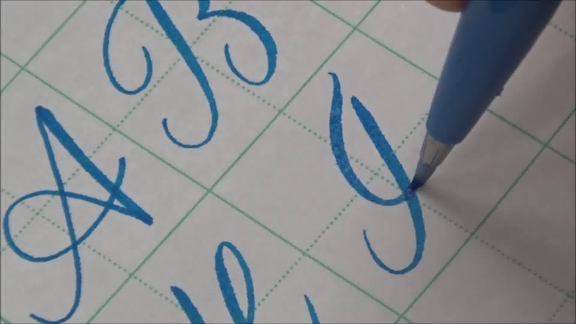 How to write Copperplate Calligraphy Alphabet with a Pentel Touch Brush ...