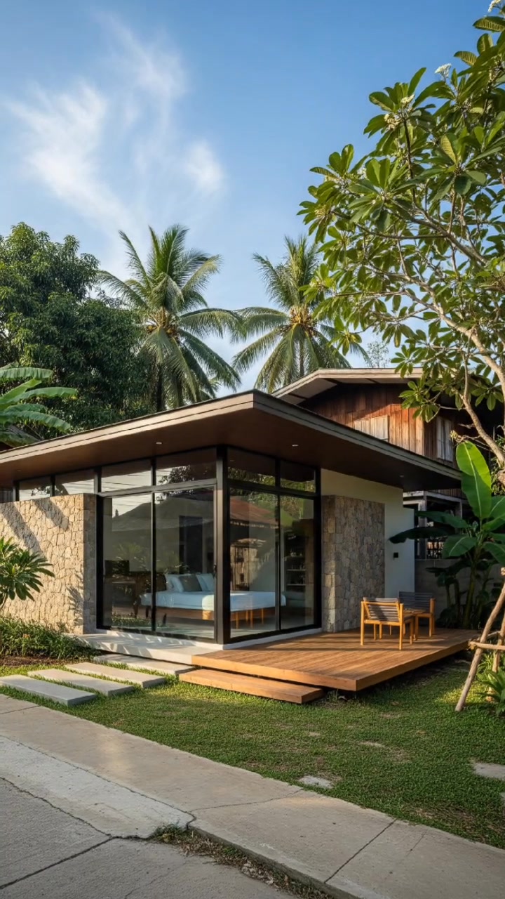 บ้านโมเดิร์นทรอปิคอล ชั้นเดียว #บ้าน #บ้านสวย #house #home #easyhouse ...