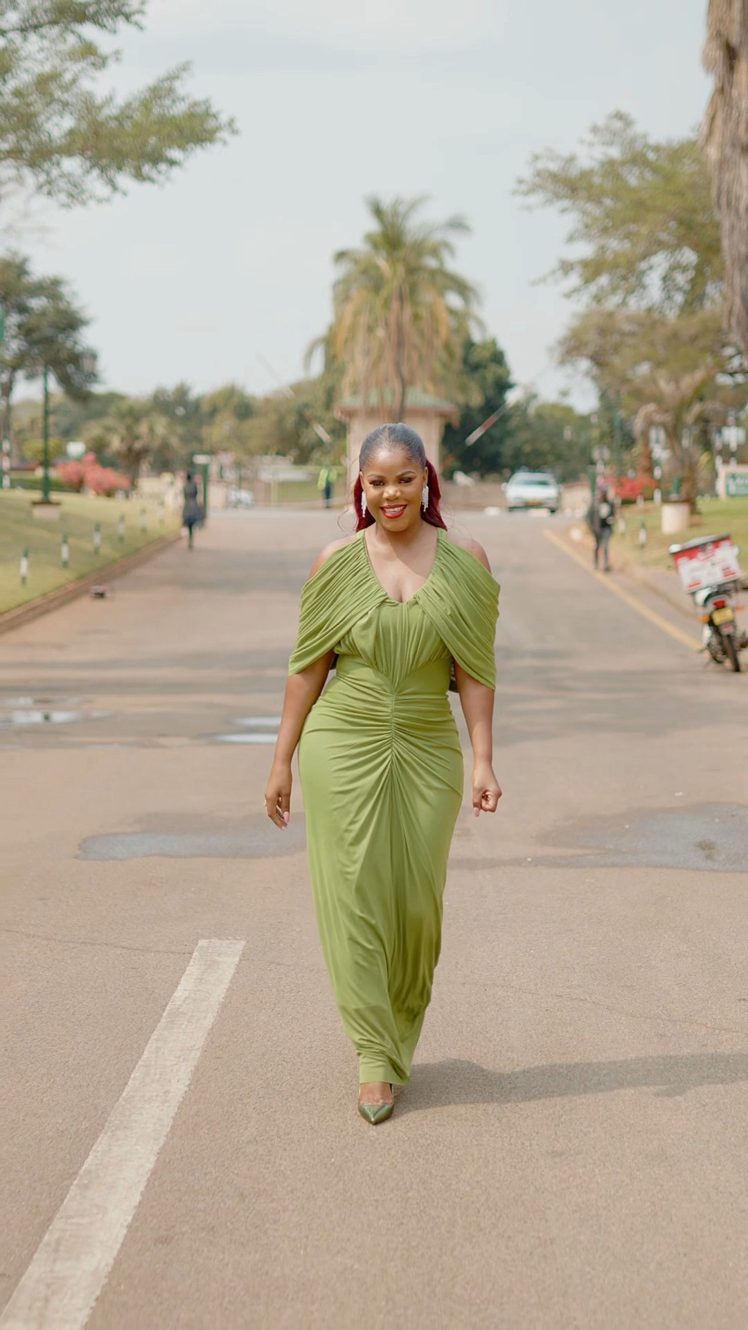 green with envy dresses ENVY! 💚🔥, The fit. The draping. The silhouette. 😍, This dress was MADE to turn heads! Elegant, flattering and absolutely unforgettable. ✨, Available at all branches 🇿🇼🇿🇲 | Brand Marina 42 Inch