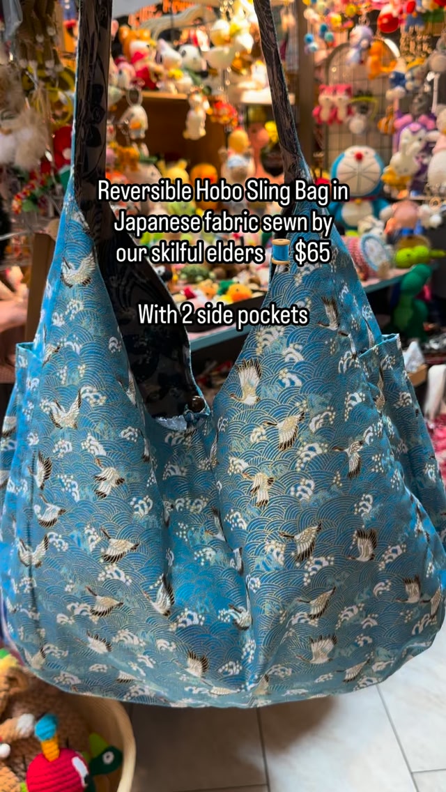ＥＴ SOLD] REVERSIBLE HOBO SLING BAG expertly sewn with Japanese fabric
