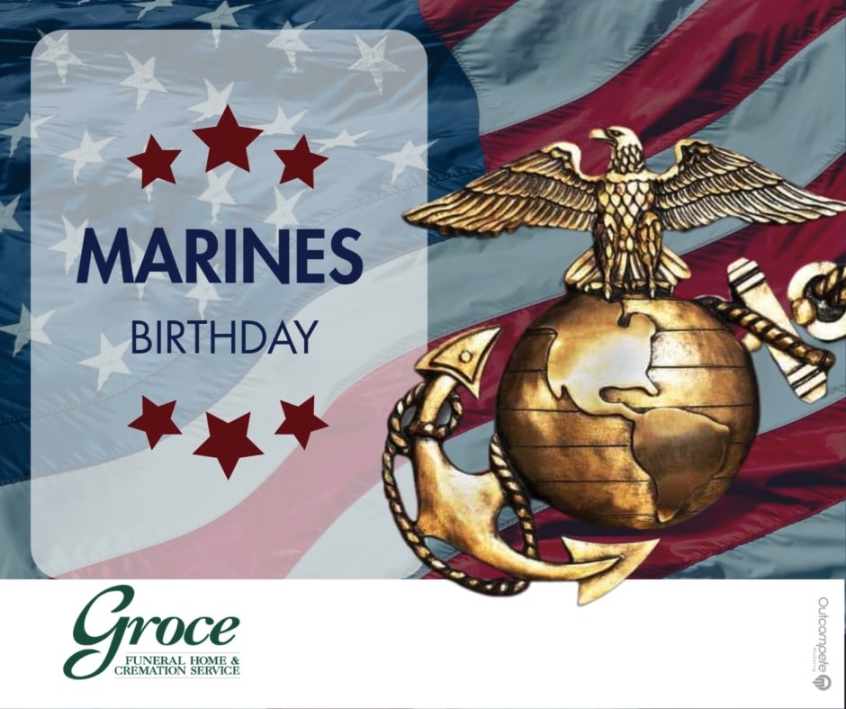 On this day in 1775, the Marine Corps... - Groce Funeral Home | Facebook