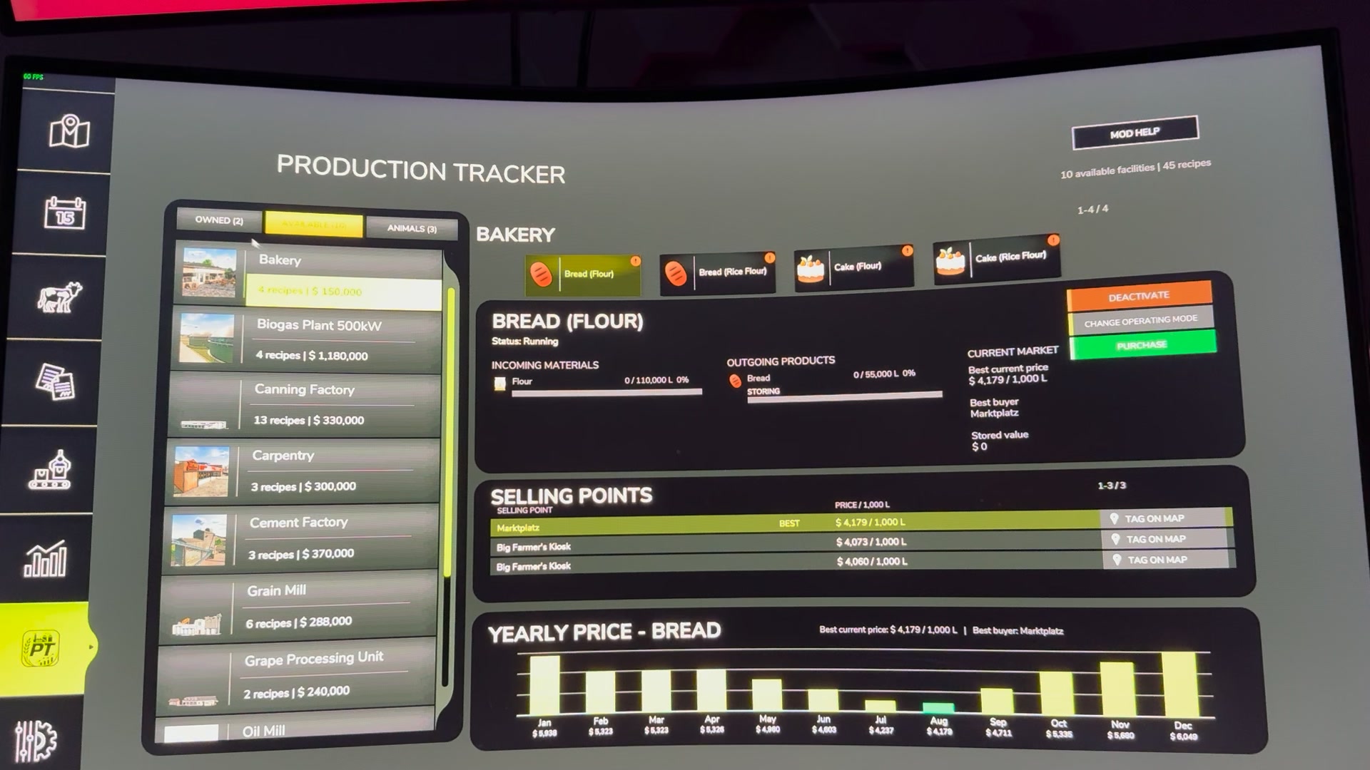 Production tracker mod for farming simulator