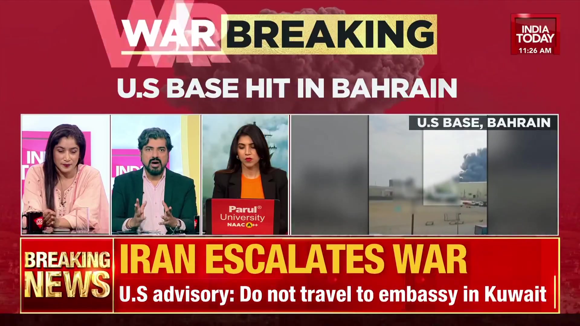 India Today - US base hit in Bahrain, Iran launches new... | Facebook