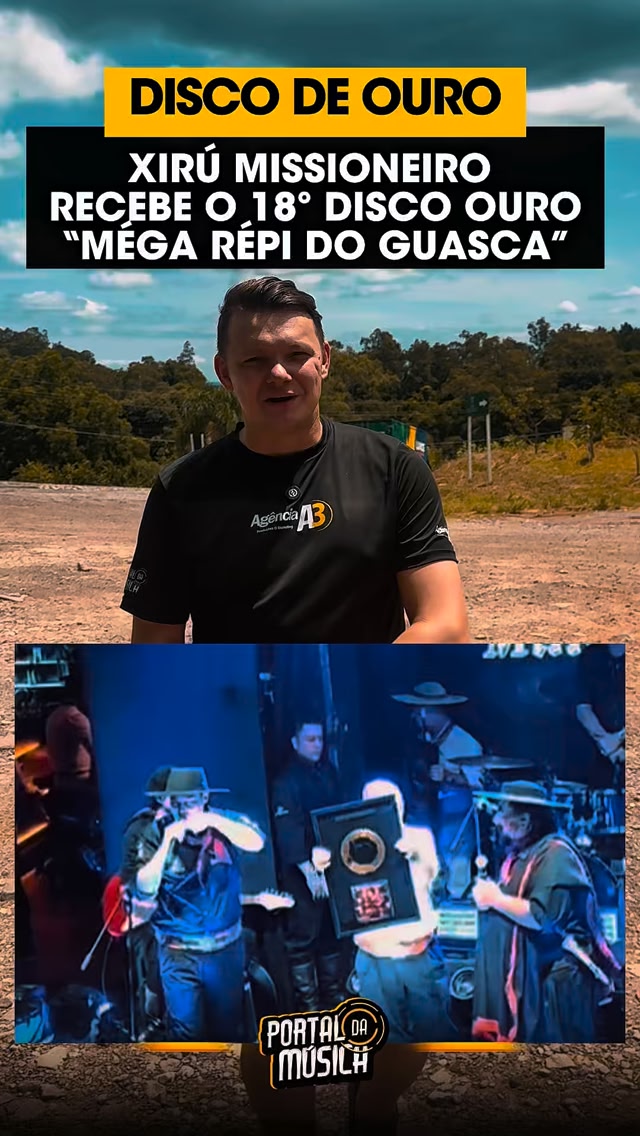 🏆🎶 Xiru Missioneiro recebe o 18º Disco de Ouro da carreira com o hit ...