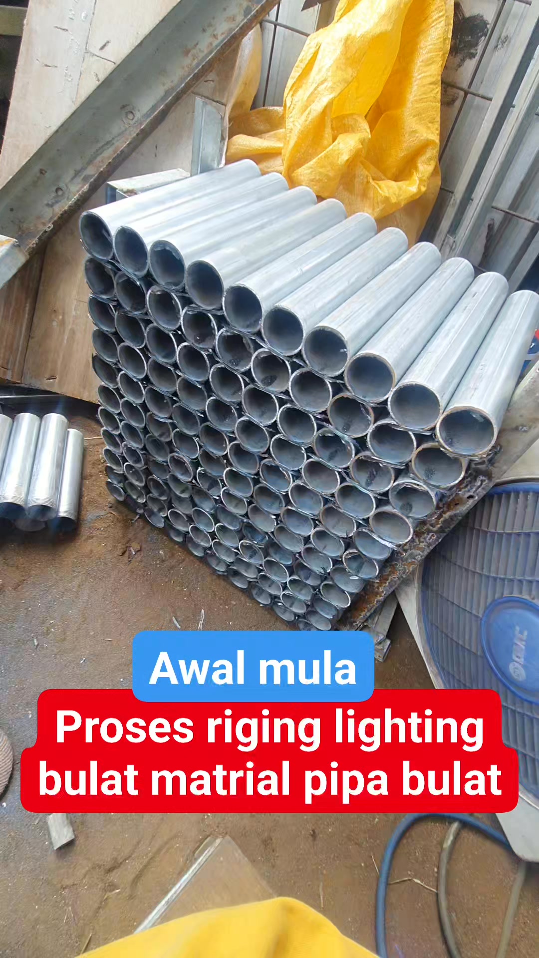 Proses awal bikin riging lighting bulat matrial pipa bulat #riging # ...