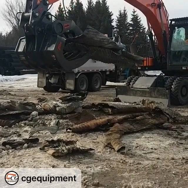 #Repost CG Equipment ・・・ Crushing, folding & loading old culverts is a ...