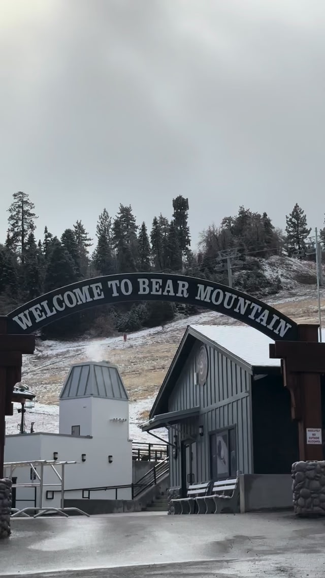 Snow flurries dusted Big Bear Lake overnight! Please drive safely