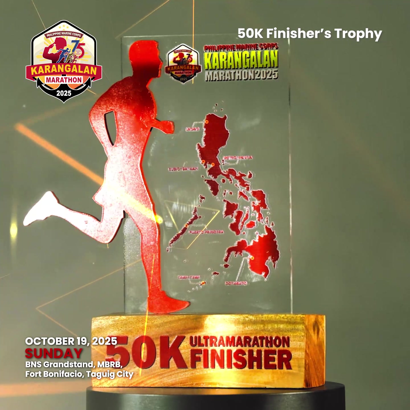 A closer look at the PMC Karangalan Marathon 2025 Trophy and Medals ...