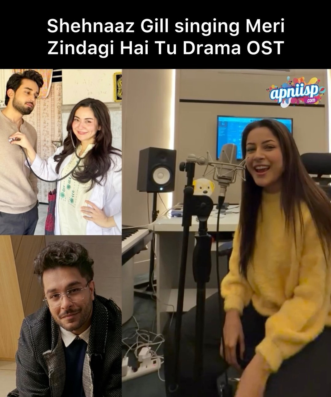 Indian actress and singwr Shehnaaz Gill performs a rendition of Asim ...