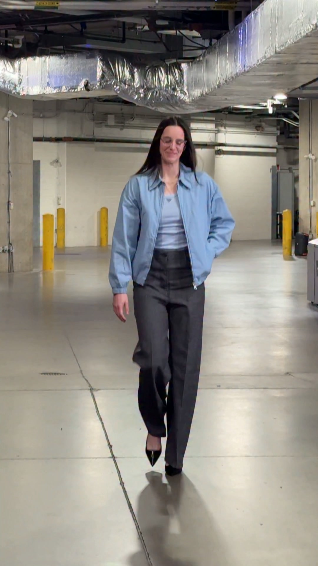 caitlin clark grey dress arrives for her first career playoff home game 🔥 | Indiana Fever caitlin clark street clothes