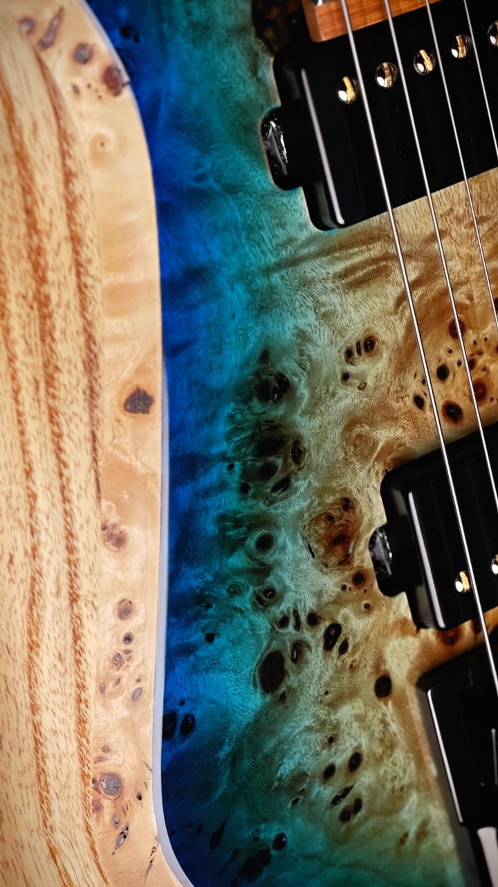 Kiesel - Dc127 in deep aquaburst over flamed maple top with Kiesel