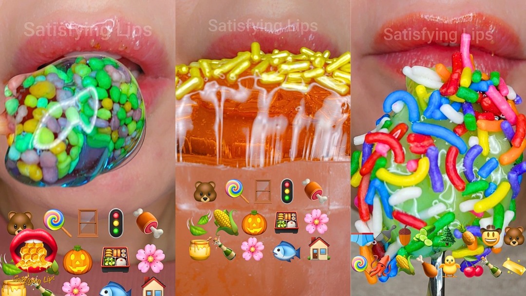 ASMR mouth sounds emoji food challenge, how to relax with Satisfying ...