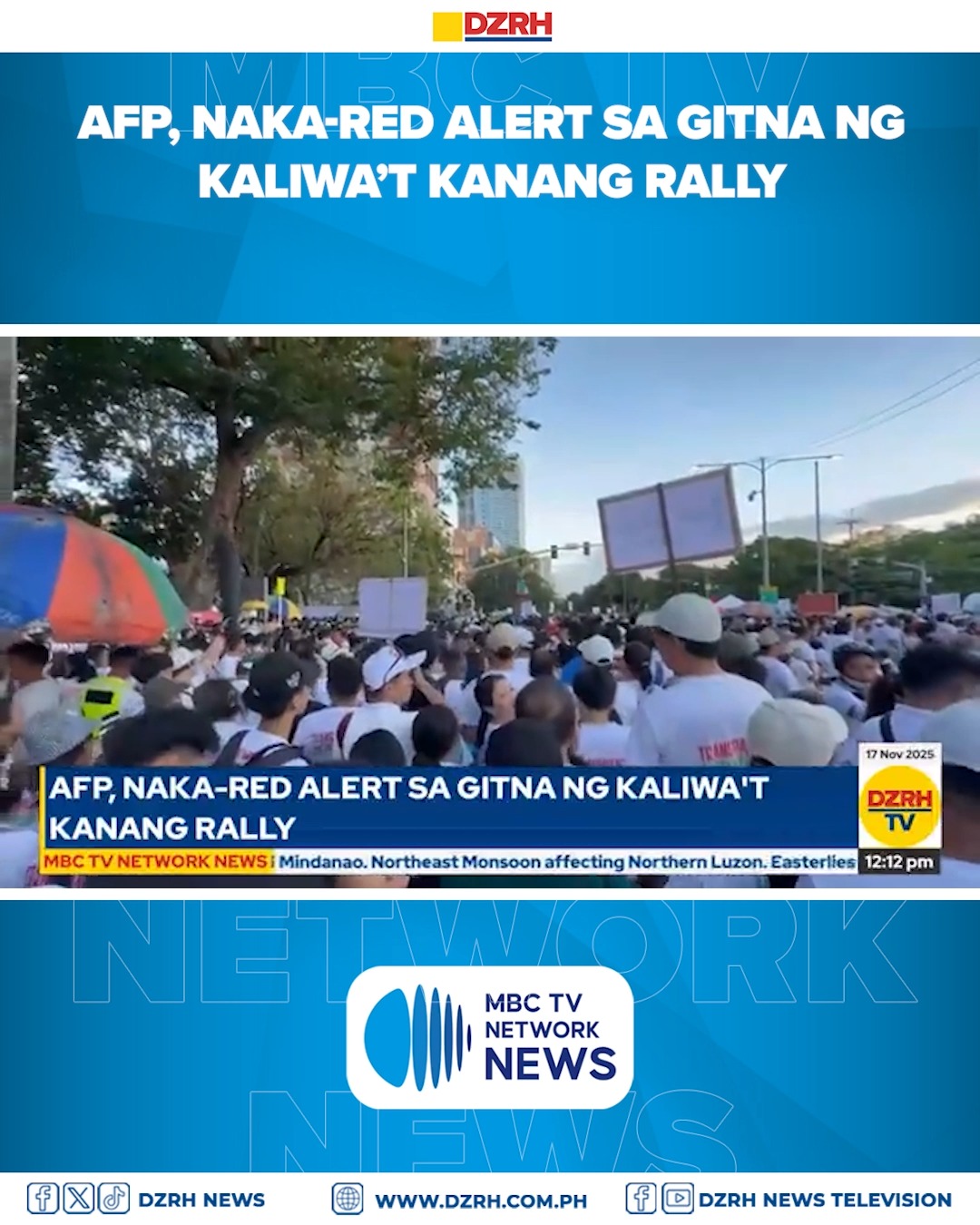 AFP, naka-red alert sa gitna ng kaliwa’t kanang rally #MBCTVNetworkNews ...