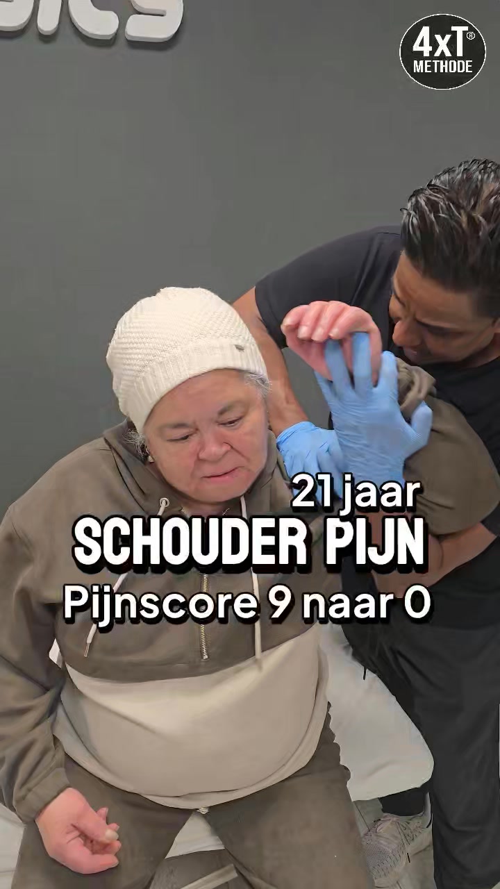 1 jaar schouderpijn. Pijnscore 9 naar 0 met 4xT®Methode behandeling ...