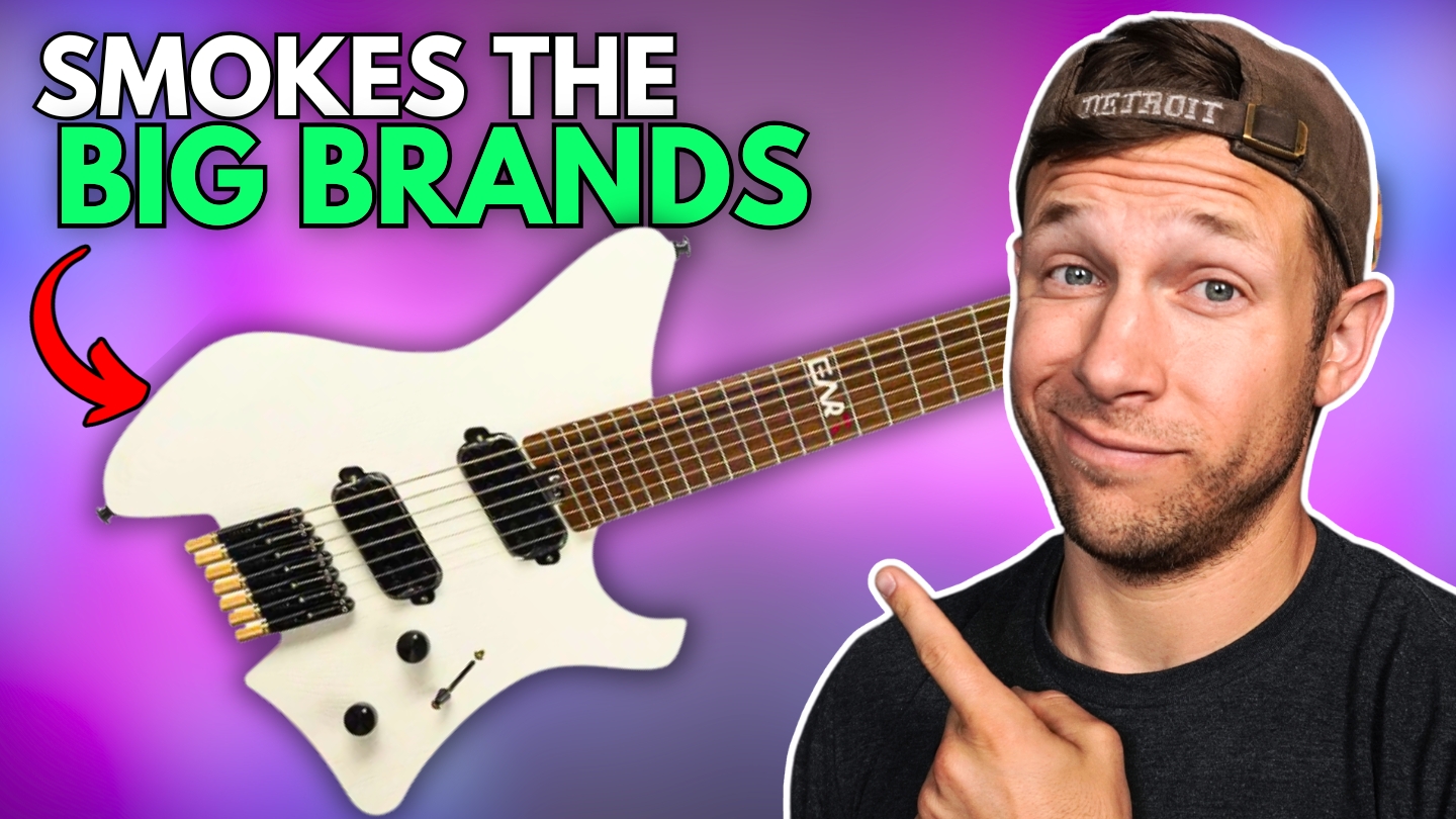 Seven-string headless budget guitar review of the EART GW-7F, a