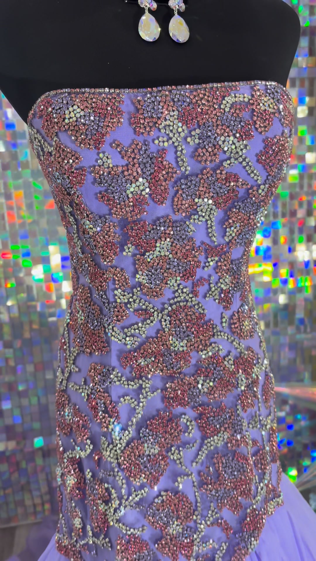 open lace back dress Lace-Up Long Sequin-Print Prom Dress with Sheer Sides Royal Blue / 6