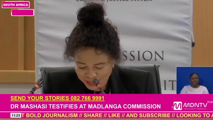 Dr Imogen Mashazi showed the #MadlangaCommission a video that she ...