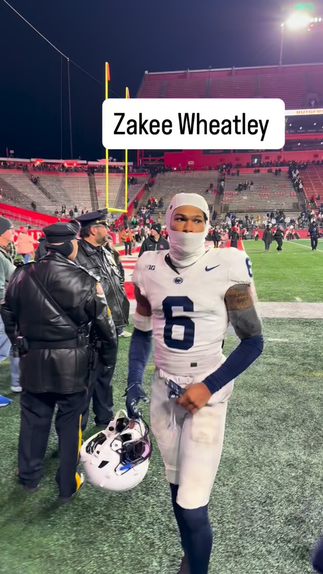Penn State safety Zakee Wheatley greets fans following the 40-36 win ...