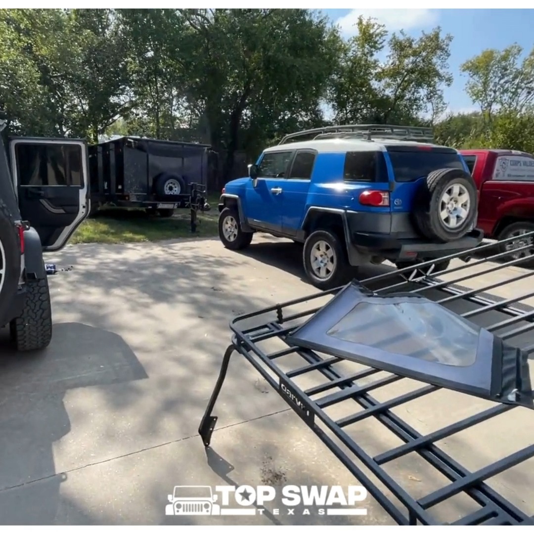 A day in the shop 🚙 Swapping an old soft top out for a color-matched ...