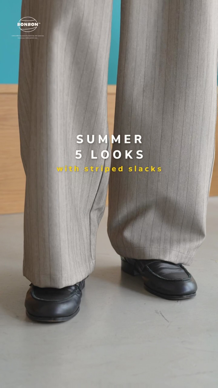 【完売品】ストライプストレートスラックス B5227 SUMMER 5 LOOKS with striped slacks 【ストライプストレート