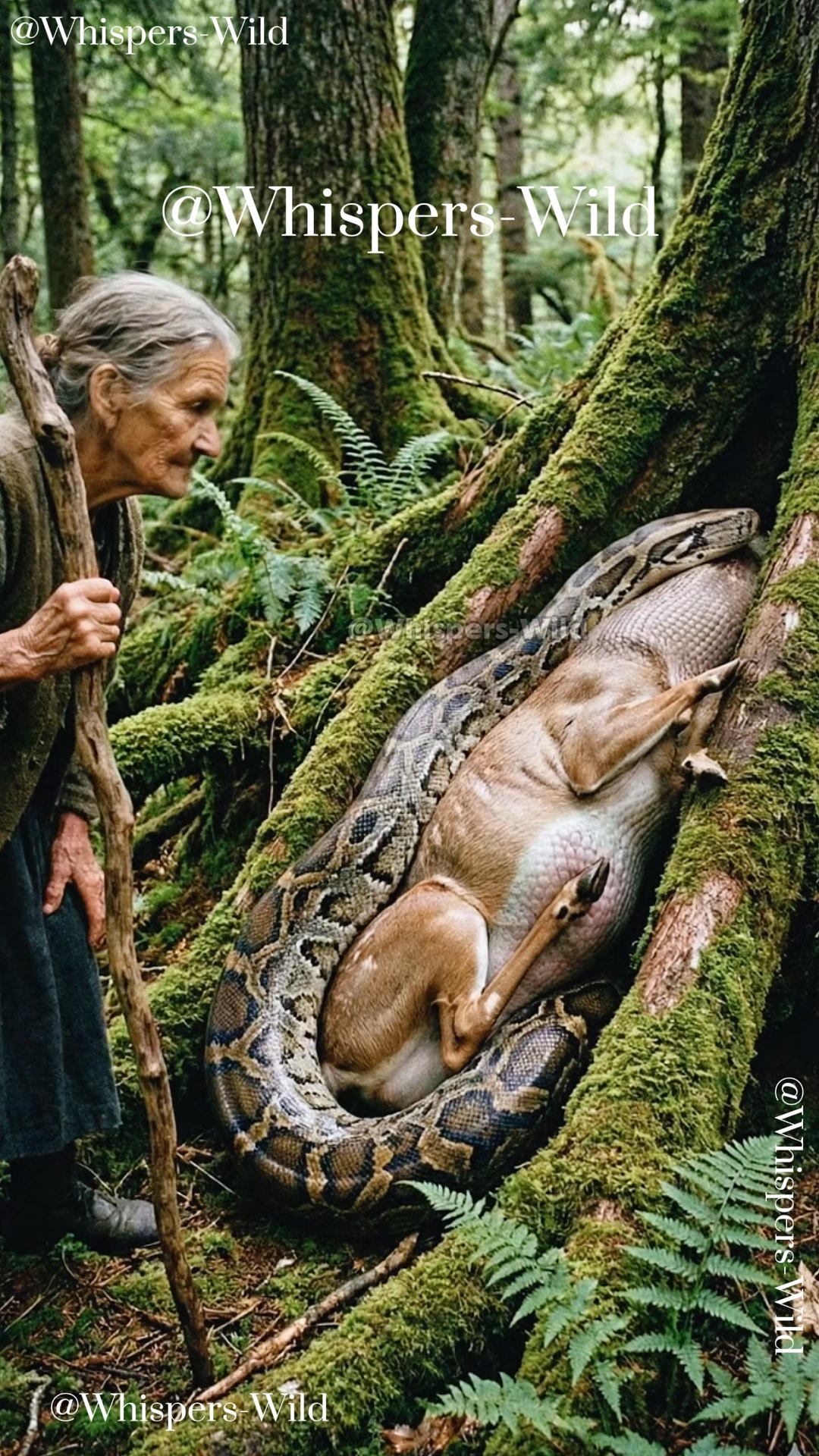 Giant Python vs Deer — Saved by Grandma’s Cane! 😱🦌🐍 거대 비단뱀 vs 사슴, 할머니의 ...