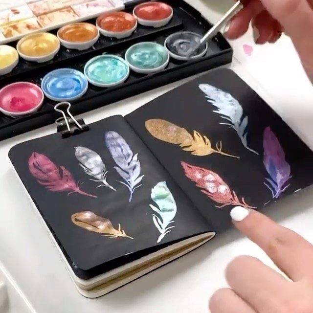 Art Philosophy - Metallic Accent Watercolor. #Repost...