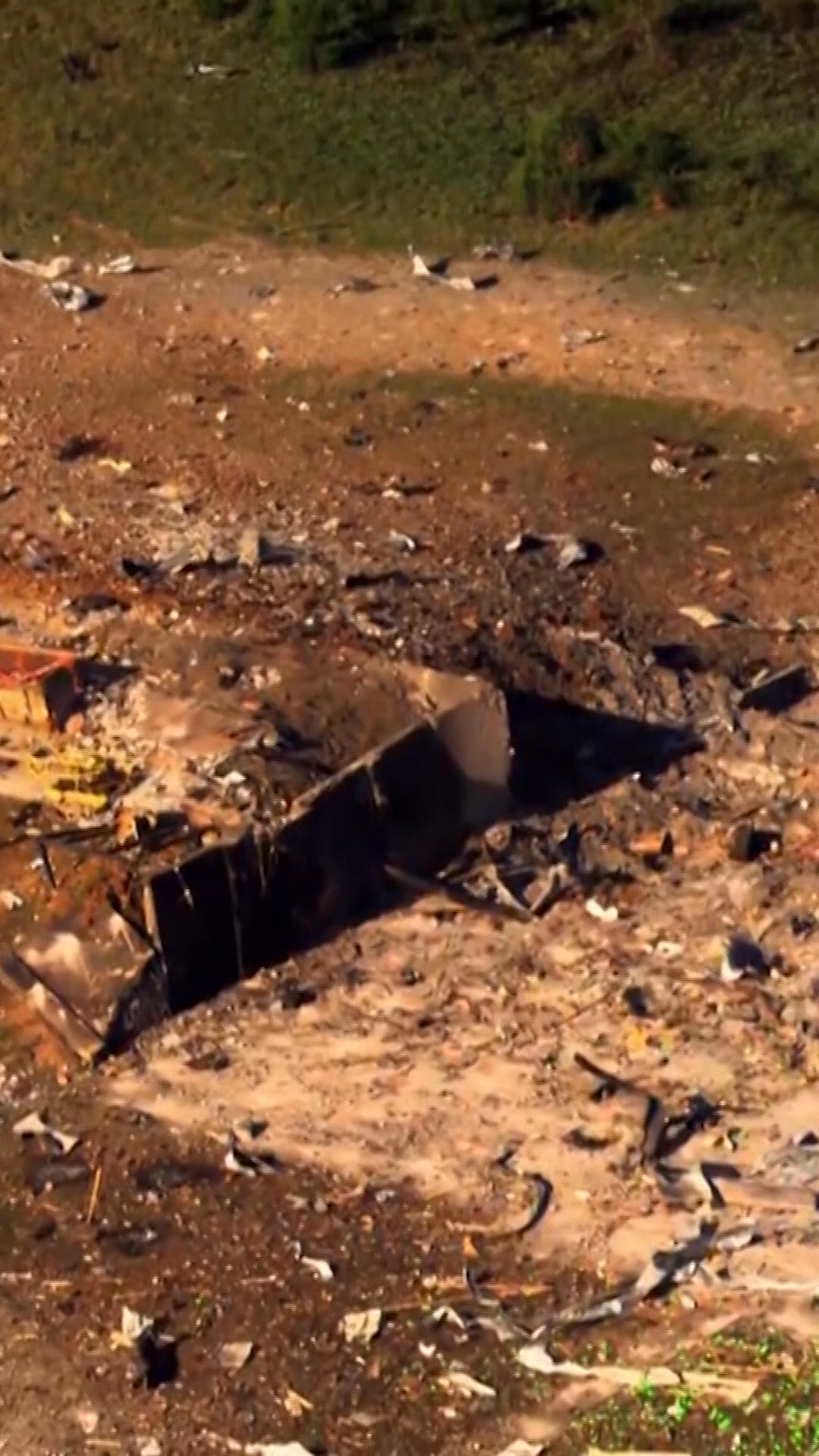 Aerial footage shows the aftermath following a massive blast at a ...